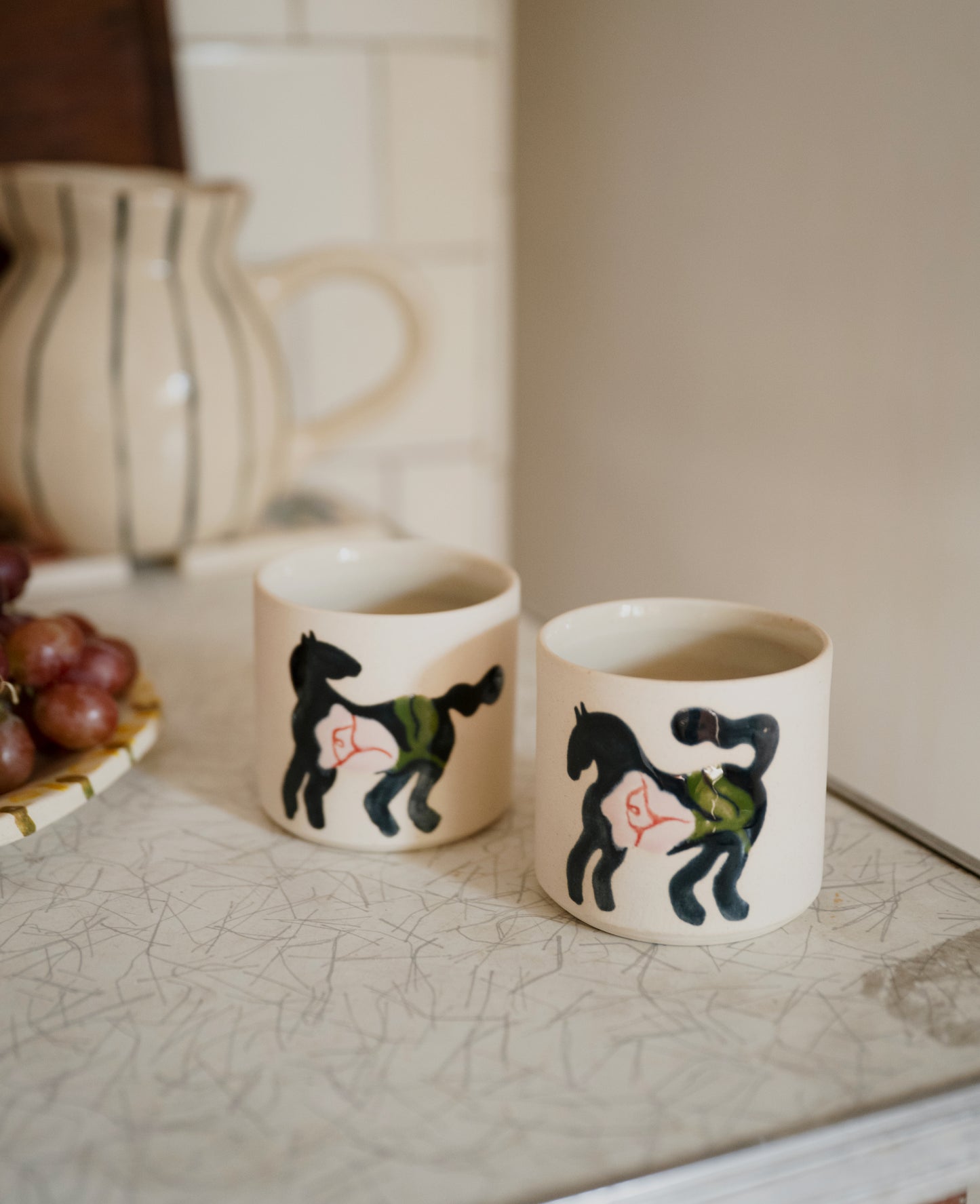 Vaso Caballo y Rosa 01