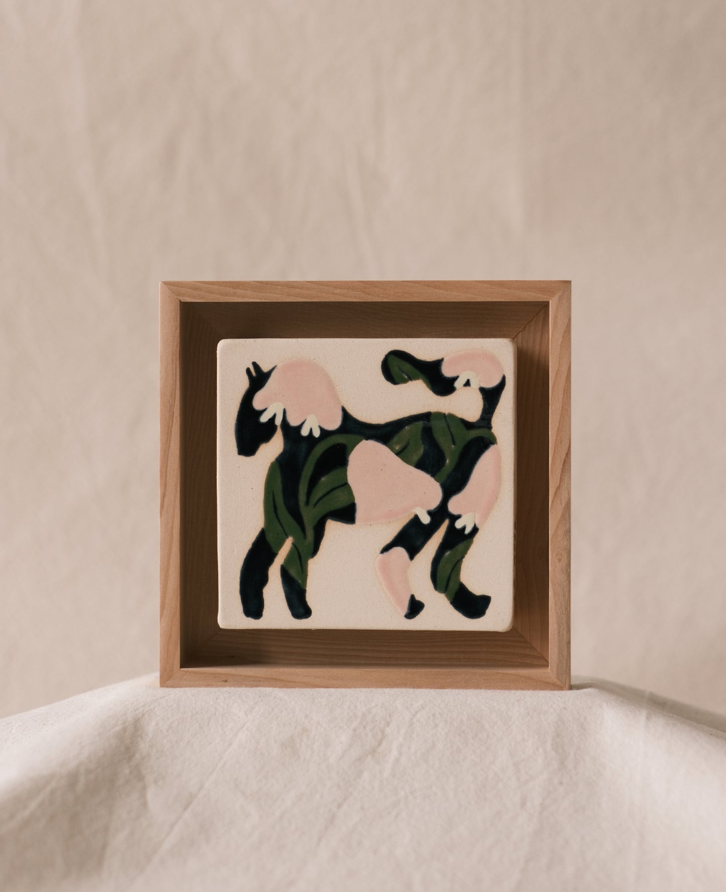 Azulejo Caballo Negro · Enmarcado