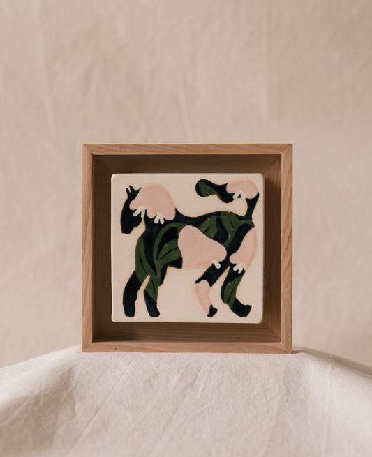 Azulejo Caballo Negro · Enmarcado
