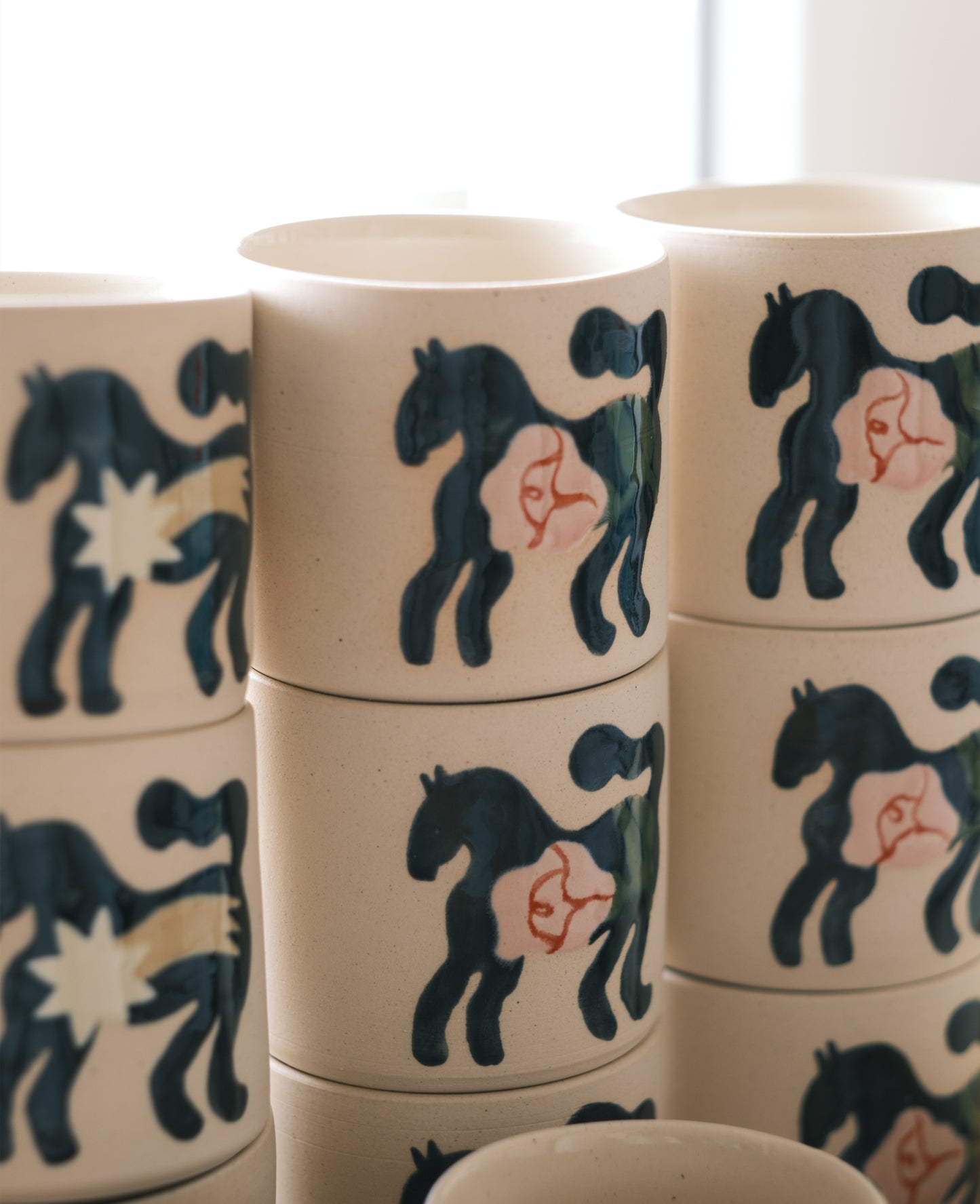 Vaso Caballo y Rosa 01